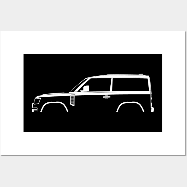 Land Rover Defender 90 (2020) Silhouette Wall Art by Car-Silhouettes